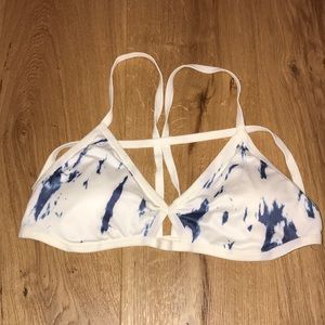 White and Blue Bikini Top